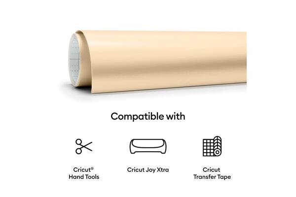 Cricut Smart Vinyl Permanent Joy Xtra 24,1x91cm - Vinilo Inteligente Permanente, Champagne