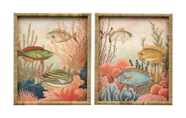 DKD Home Decor Cuadro Cristal 55x2,5x70 Fondo Marino (Pack de 2)