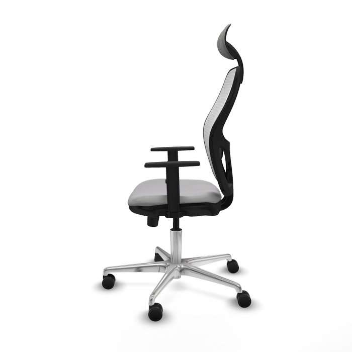 PIQUERAS Y CRESPO Silla de oficina Jorquera con mecanismo Sincro/Traslack, Gris claro y Blanco