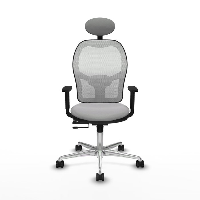 PIQUERAS Y CRESPO Silla de oficina Jorquera con mecanismo Sincro/Traslack, Gris claro y Blanco