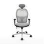 PIQUERAS Y CRESPO Silla de oficina Jorquera con mecanismo Sincro/Traslack, Gris claro y Blanco