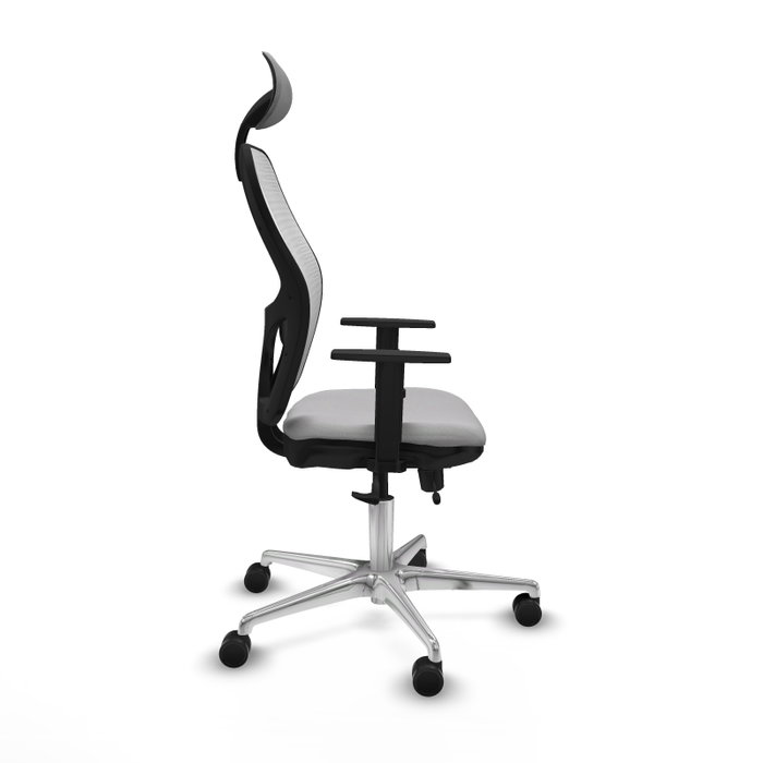 PIQUERAS Y CRESPO Silla de oficina Jorquera con mecanismo Sincro/Traslack, Gris claro y Blanco