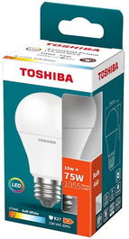Toshiba Bombilla LED Essential A60 E27, 10W Luz Cálida 2700K, Equivalente 75W, Blanco Cálido