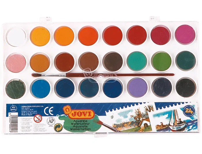 Jovi Acuarela 24 Colores con Pincel Estuche de Plástico