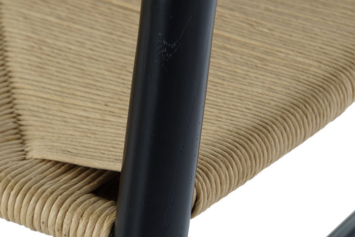 DKD Home Decor Silla Horeca Negro Crema 57 x 53 x 78 cm (2 Unidades)