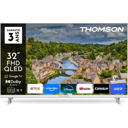 Thomson 32FQG3S15CW Televisor QLED 32" (80 cm) Full HD 1920x1080 Google TV, Wi-Fi, 3xHDMI 1.4, Adaptador 12V