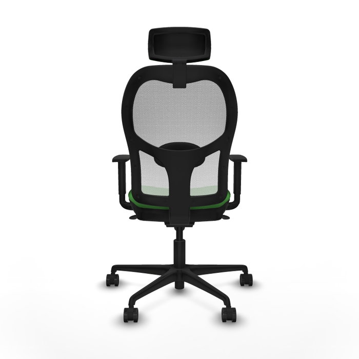 PIQUERAS Y CRESPO Silla de oficina Jorquera Verde y Blanco con mecanismo Sincro, Brazos 1D y Cabecero 2D