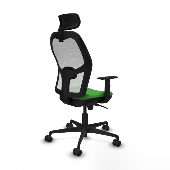 PIQUERAS Y CRESPO Silla de oficina Jorquera Verde y Blanco con mecanismo Sincro, Brazos 1D y Cabecero 2D