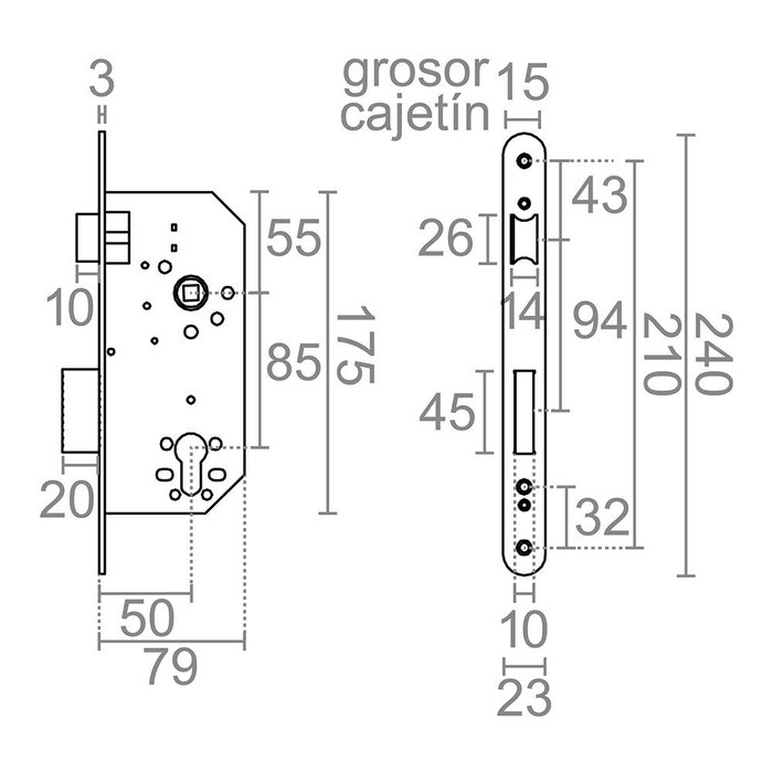 Micel Cerradura de Embutir CRE06 para Perfil Europeo, 50/85 mm, Cilindro No Incluido, para Puertas de Madera, Picaporte Reversible, Leva L15, Acabado Latonado Micel Cerradura de Embutir CRE06 para Perfil Europeo, 50/85 mm, Cilindro No Incluido, para Puertas de Madera, Picaporte Reversible, Leva L15, Acabado Latonado