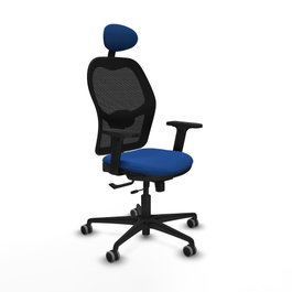 PIQUERAS Y CRESPO Silla de oficina Jorquera Azul y Negro con mecanismo Sincro/Traslack