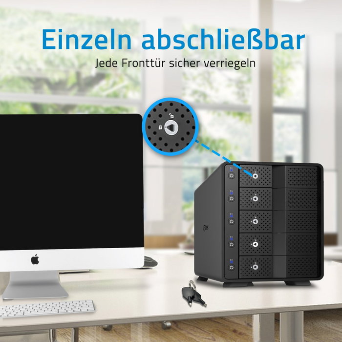 Fantec MB-X5U31H Carcasa para 5 Discos Duros SATA de 3,5/2,5 Pulgadas USB 3.1 Gen 2