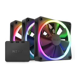 NZXT F120 RGB Triple Pack de 120mm con controlador, Negro