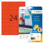 HERMA Etiquetas A4 rojo 70x37 mm papel mate