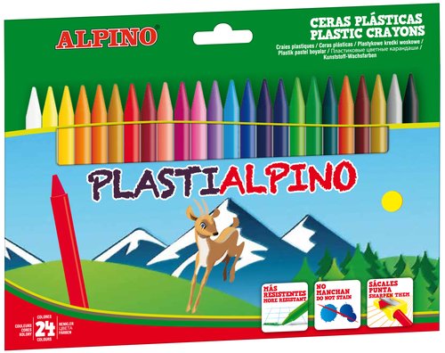 Alpino PlastiAlpino Ceras Plásticas Surtidas de 24 Unidades