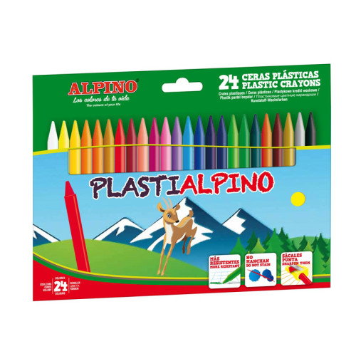 Alpino PlastiAlpino Ceras Plásticas Surtidas de 24 Unidades