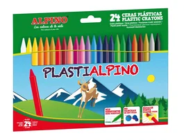 Alpino PlastiAlpino Ceras Plásticas Surtidas de 24 Unidades