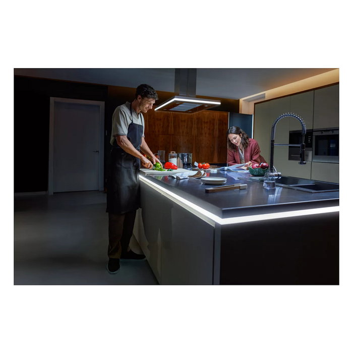 Philips Hue OmniGlow Tira de Luces Gradient de 3m con Bluetooth y Zigbee, Compatible con Alexa, Google y Apple HomeKit, 2700 lm, IP20, Blanco