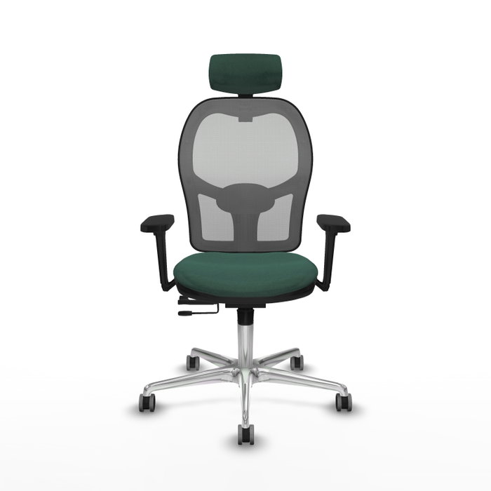 PIQUERAS Y CRESPO Silla de oficina Jorquera con mecanismo Sincro/Traslack Verde botella y Gris