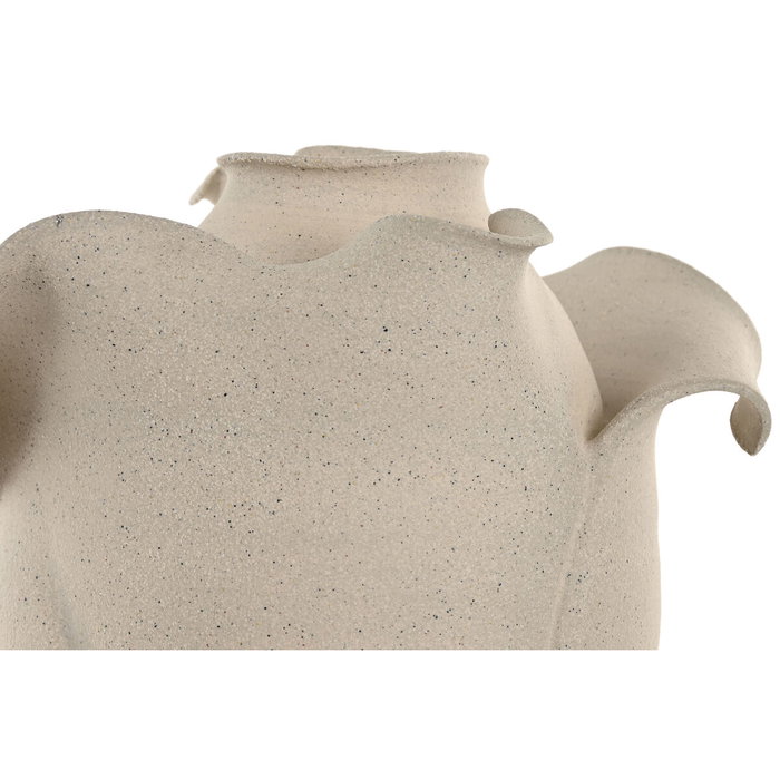 DKD Home Decor Jarrón de Cerámica Orgánico Artesanal Blanco