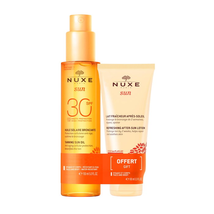 Nuxe Set de Cuidado Solar: Aceite Bronceador SPF 30 y Loción After-Sun Nuxe Set de Cuidado Solar: Aceite Bronceador SPF 30 y Loción After-Sun