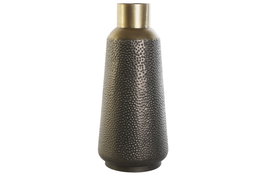 DKD Home Decor Jarrón de Metal Gris Oscuro 25x25x56,5 cm