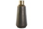 DKD Home Decor Jarrón de Metal Gris Oscuro 25x25x56,5 cm