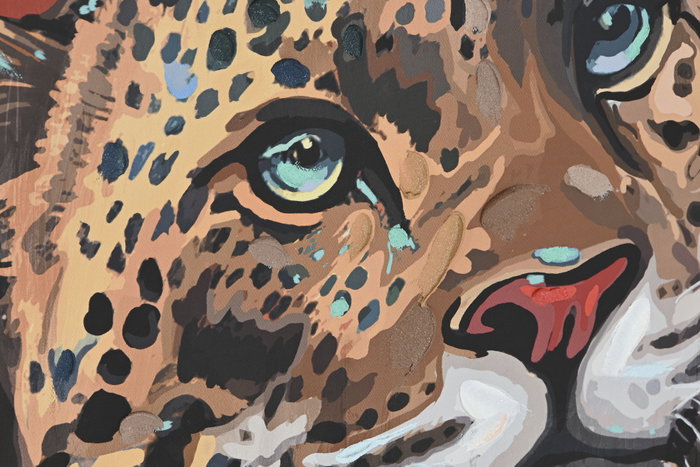 DKD Home Decor Cuadro Lienzo Chica Leopardo Multicolor DKD Home Decor Cuadro Lienzo Chica Leopardo Multicolor
