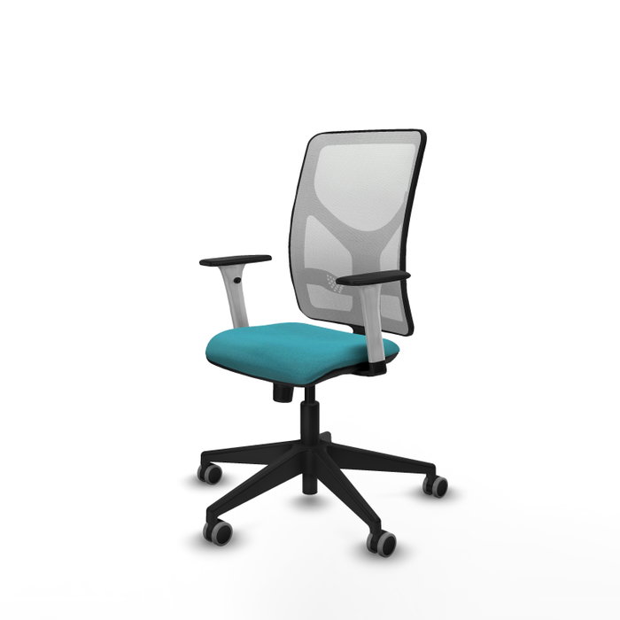 PIQUERAS Y CRESPO Silla de oficina Motilla con mecanismo Sincro, Turquesa y Blanco