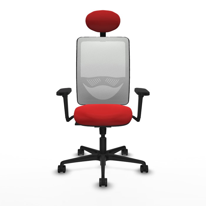 PIQUERAS Y CRESPO Silla de oficina Zulema con mecanismo Sincro, Rojo y Blanco