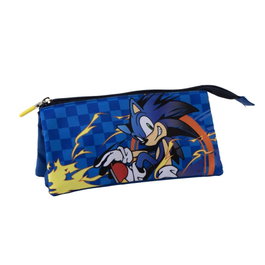 Cerdá Estuche Portatodo Sonic the Hedgehog 3 Compartimentos Azul