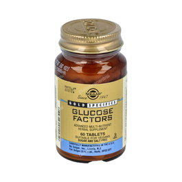 SOLGAR GS Glucose Factors 60 comprimidos, suplemento con inulina, magnesio y cromo para mantener niveles de glucosa regulados, 60 comprimidos, apto para veganos