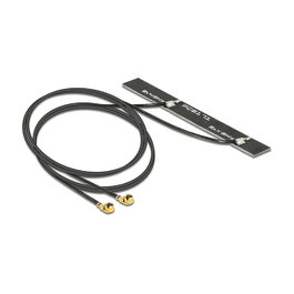 DeLOCK Antena de red 89457 Dualband WiFi 6 con conectores I-PEX MHF® I y 2 x 50 cm de cable