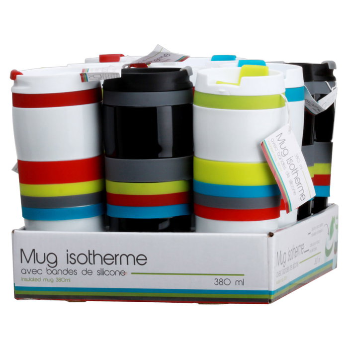 CMP General Mug Hermético 380 Ml con Bandas de Silicona, Transportable CMP General Mug Hermético 380 Ml con Bandas de Silicona, Transportable