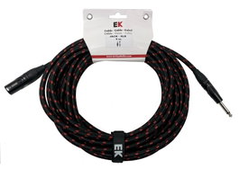 Cable Ek Audio Trenzado de Tela para Micrófono Jack-Xlr Hembra 9 Metros