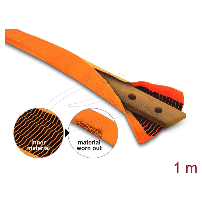 DeLOCK 19029 Manguito protector plano de doble capa 40 x 16 mm naranja 1 m DeLOCK 19029 Manguito protector plano de doble capa 40 x 16 mm naranja 1 m