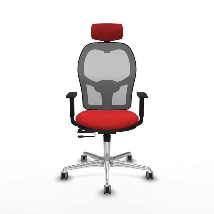 PIQUERAS Y CRESPO Silla de oficina Jorquera con mecanismo Sincro/Traslack Rojo y Gris