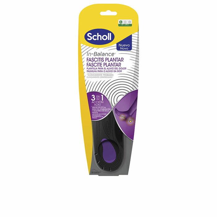 Scholl Plantillas Fascitis Plantar Anti-dolor con Tecnología In-Balance 3 en 1, Talla S 37-39.5 EU Scholl Plantillas Fascitis Plantar Anti-dolor con Tecnología In-Balance 3 en 1, Talla S 37-39.5 EU