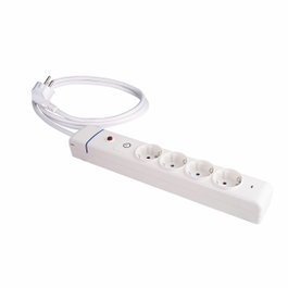 Solera Base múltiple 4 tomas Schuko con interruptor y protector, 1,5 m