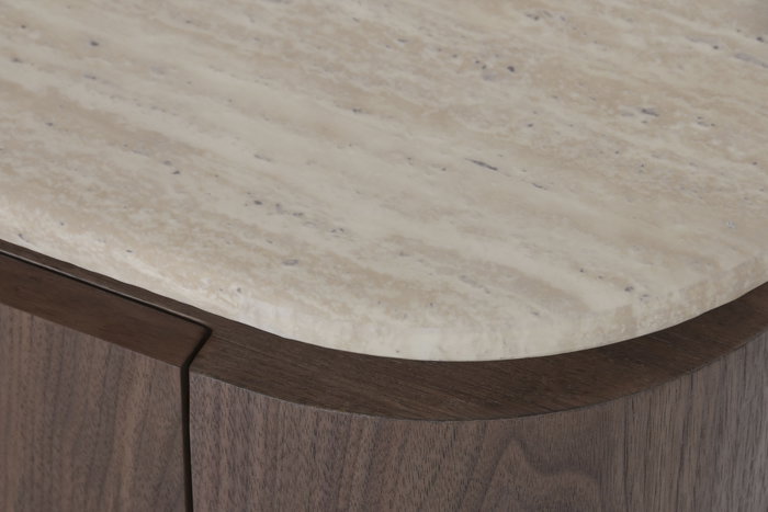 DKD Home Decor Mueble TV MDF Granito 200x40x45 Marrón