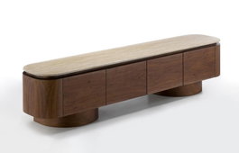 DKD Home Decor Mueble TV MDF Granito 200x40x45 Marrón