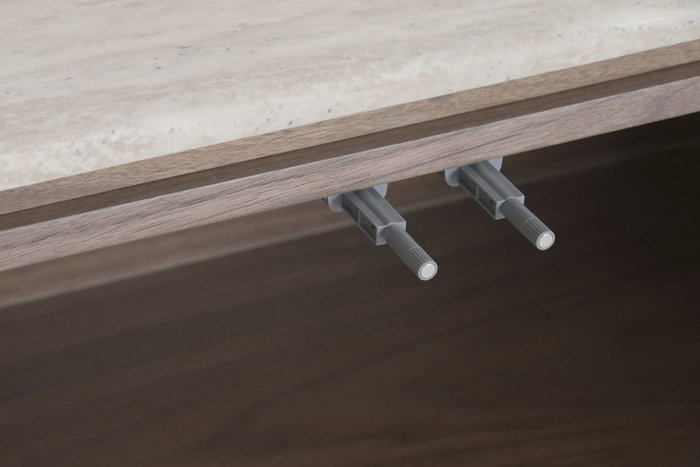DKD Home Decor Mueble TV MDF Granito 200x40x45 Marrón