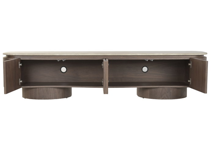 DKD Home Decor Mueble TV MDF Granito 200x40x45 Marrón