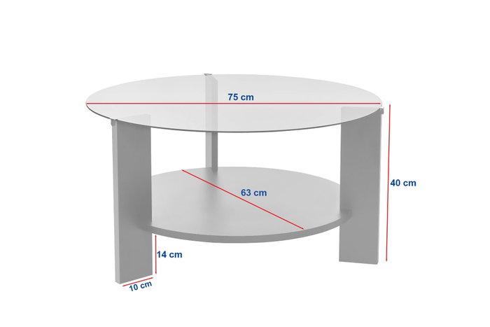 Nordure Mesa de Café Wood Black, Transparente - Vidrio Templado, Tablero Partículas Melamina, 75x40x75 cm