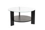 Nordure Mesa de Café Wood Black, Transparente - Vidrio Templado, Tablero Partículas Melamina, 75x40x75 cm