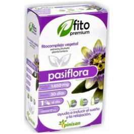 PINISAN Fito Premium Pasiflora 30 Cápsulas Relajantes Veganas Sin Gluten Ni Lactosa