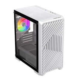 Keep Out Caja Gaming XC-220 W Glass Blanca Micro-ATX Torre ATX para PC Gaming