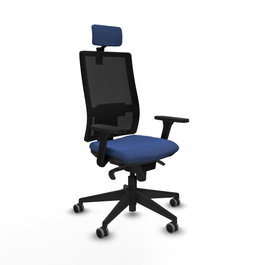 PIQUERAS Y CRESPO Silla de oficina Horna con mecanismo Sincro, Azul marino y Negro