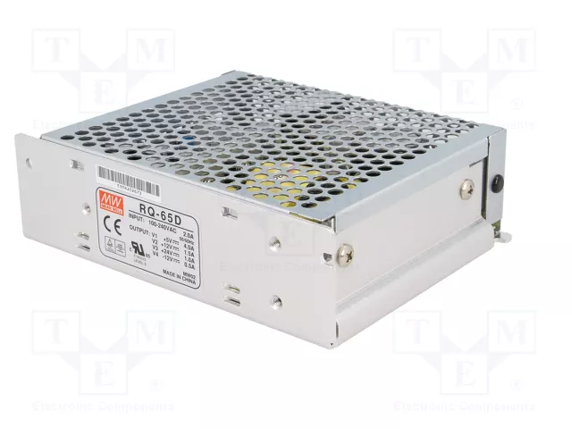 MEAN WELL RQ-65D Fuente de alimentación de impulso 68W de 4 salidas MEAN WELL RQ-65D Fuente de alimentación de impulso 68W de 4 salidas