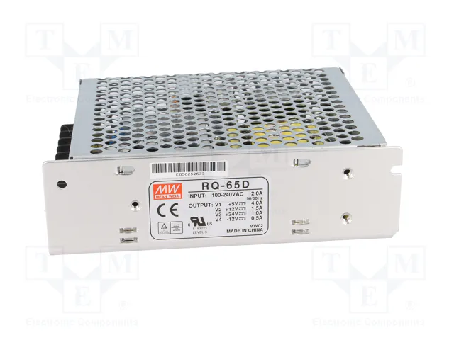 MEAN WELL RQ-65D Fuente de alimentación de impulso 68W de 4 salidas MEAN WELL RQ-65D Fuente de alimentación de impulso 68W de 4 salidas