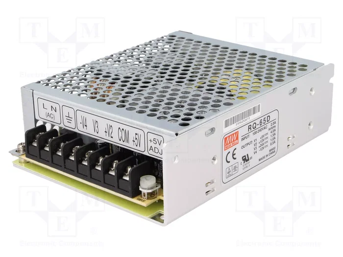 MEAN WELL RQ-65D Fuente de alimentación de impulso 68W de 4 salidas MEAN WELL RQ-65D Fuente de alimentación de impulso 68W de 4 salidas